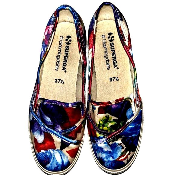 Superga Bloomingdale’s limited edition floral print satin sneakers 37 1/2 or 7 - Picture 1 of 6